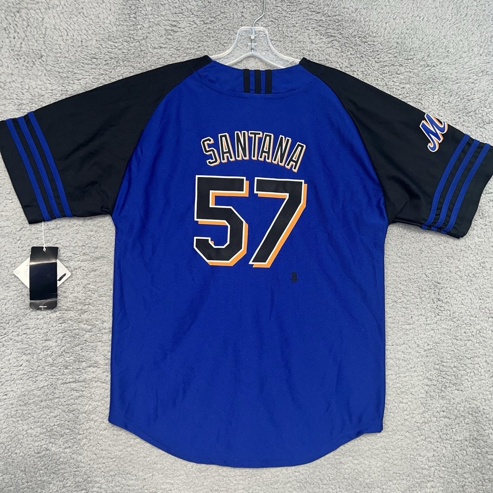 NWT VTG adidas New York Mets Johan Santana Jersey Youth Size L (14-16) Blue #57
